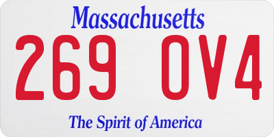 MA license plate 269OV4