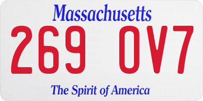 MA license plate 269OV7
