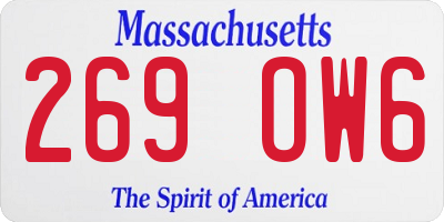 MA license plate 269OW6
