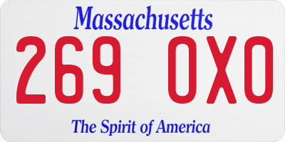 MA license plate 269OX0