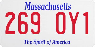 MA license plate 269OY1