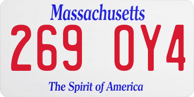 MA license plate 269OY4