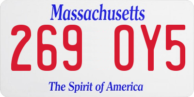 MA license plate 269OY5
