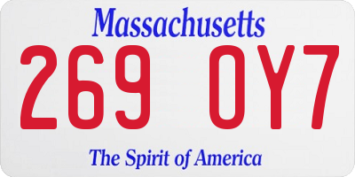 MA license plate 269OY7