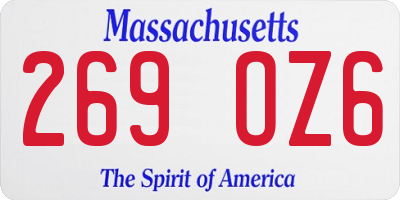 MA license plate 269OZ6