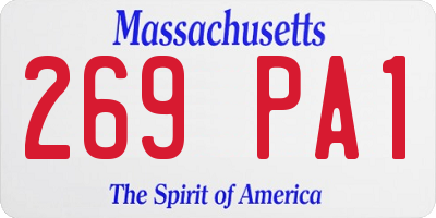 MA license plate 269PA1