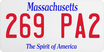 MA license plate 269PA2