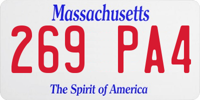 MA license plate 269PA4