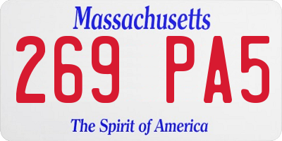MA license plate 269PA5
