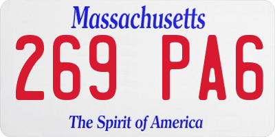 MA license plate 269PA6