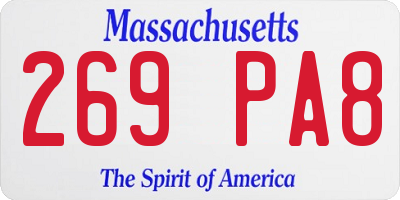 MA license plate 269PA8