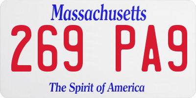 MA license plate 269PA9