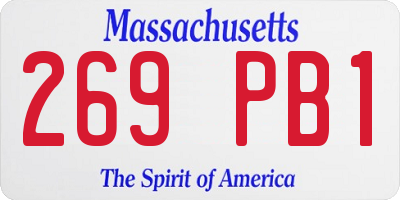MA license plate 269PB1