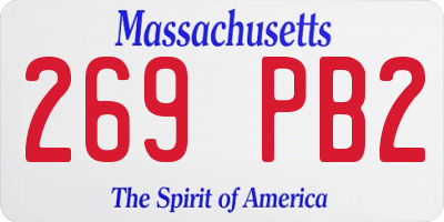 MA license plate 269PB2