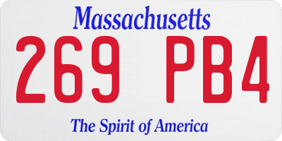 MA license plate 269PB4
