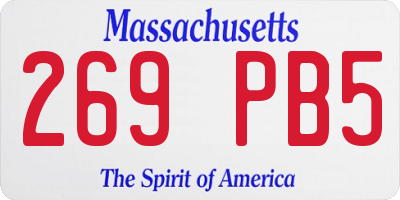 MA license plate 269PB5