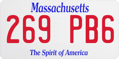 MA license plate 269PB6