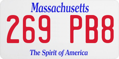 MA license plate 269PB8