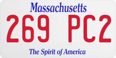 MA license plate 269PC2