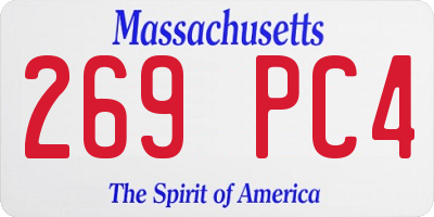 MA license plate 269PC4