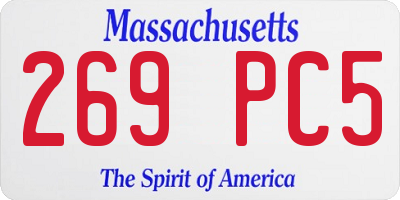 MA license plate 269PC5