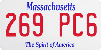 MA license plate 269PC6