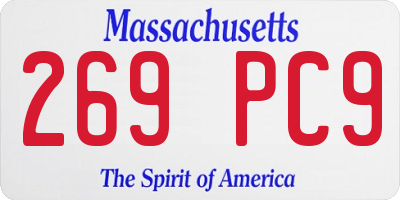 MA license plate 269PC9