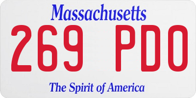 MA license plate 269PD0
