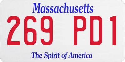 MA license plate 269PD1