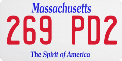 MA license plate 269PD2