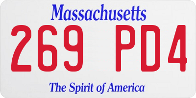 MA license plate 269PD4