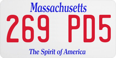 MA license plate 269PD5