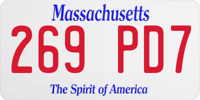 MA license plate 269PD7