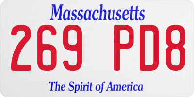 MA license plate 269PD8