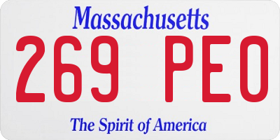 MA license plate 269PE0