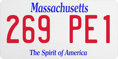 MA license plate 269PE1