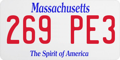 MA license plate 269PE3