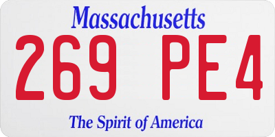 MA license plate 269PE4