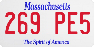 MA license plate 269PE5