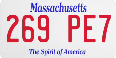 MA license plate 269PE7