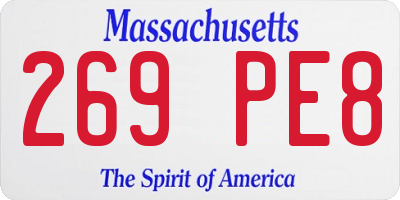 MA license plate 269PE8