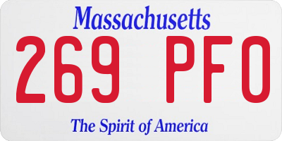 MA license plate 269PF0