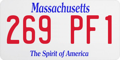 MA license plate 269PF1