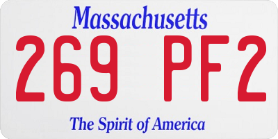 MA license plate 269PF2
