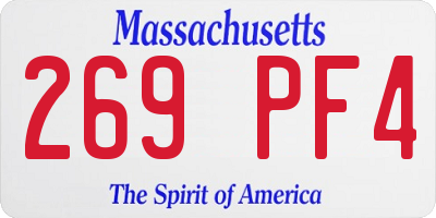 MA license plate 269PF4