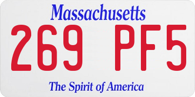 MA license plate 269PF5
