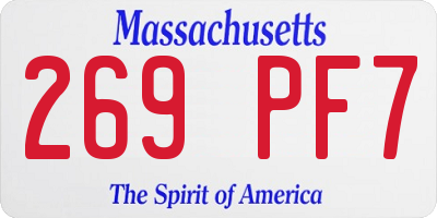 MA license plate 269PF7