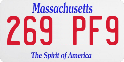 MA license plate 269PF9