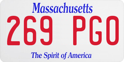 MA license plate 269PG0