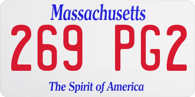 MA license plate 269PG2